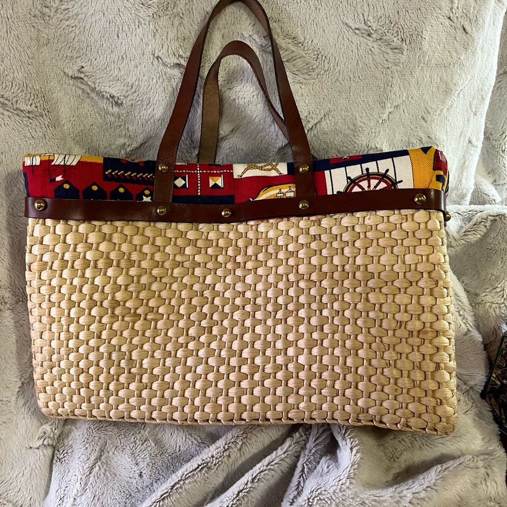 Nautical basket weaved purse